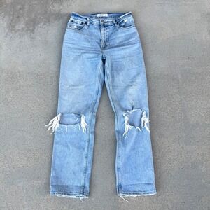Abercrombie & Fitch Size 27 4 The '90s Straight Ultra High Rise Jeans Distressed